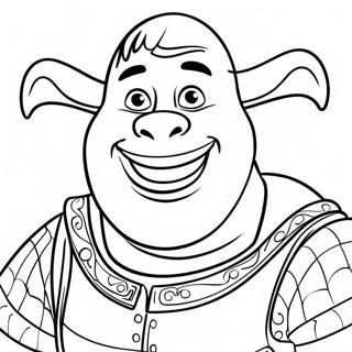 Färgläggningssida med Shreks tokiga uttryck | Ansikte Shrek målarbild