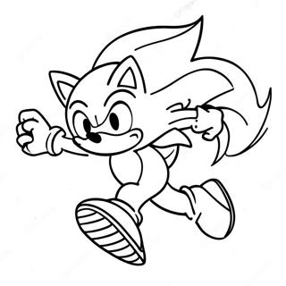 Sonic Igelkotten Springer Snabbt Målarbild | Sonic och Mario målarbild