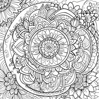 Färgläggningssida med mindfulness konstterapi mandala | Mindfulness Konstterapi målarbild