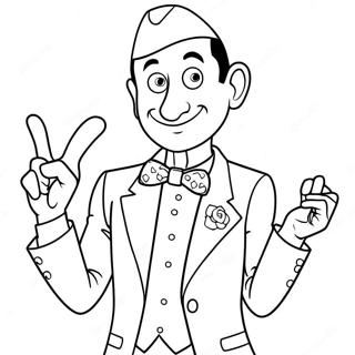 Pee Wee Herman i Rolig Outfit Målarbild | Pee Wee Herman målarbild
