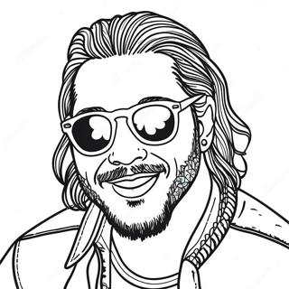 Post Malone med Solglasögon Målarbild | Post Malone målarbild