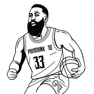 James Harden slam dunk färgläggningssida | James Harden målarbild