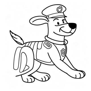 Polis hund i aktion färgläggningssida | Polis Hund målarbild