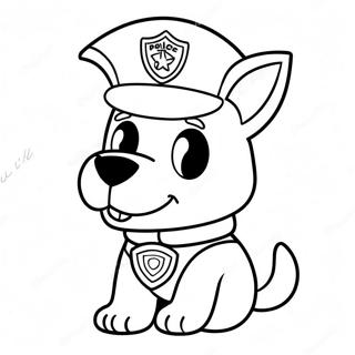 Söt polis hund med badge färgläggningssida | Polis Hund målarbild