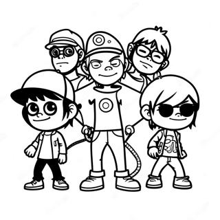 Gorillaz Bandmedlemmar Målarbild | Gorillaz målarbild