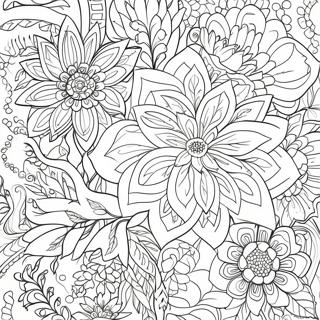 Stort Tryck Vuxen Blomsterdesign Färgläggningssida | Stora Tryck Vuxen målarbild