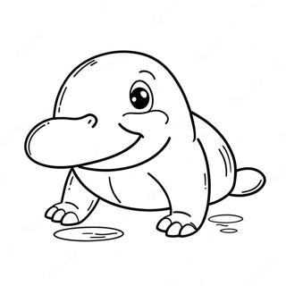 Platypus färgblad | Näbbdjur målarbild