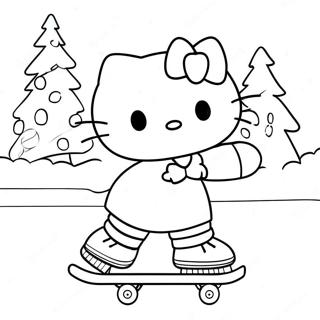 Konståkning Hello Kitty Jul Målarbild | Konståkning Hello Kitty Jul målarbild