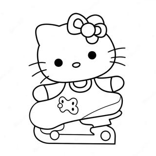 Bedårande Hello Kitty Konståkning Målarbild | Konståkning Hello Kitty Jul målarbild