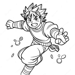 Izuku Midoriya i Aktion Målarbild | MHA målarbild