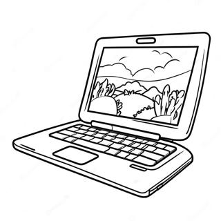 Laptop Färgläggningssida | Bärbar dator målarbild