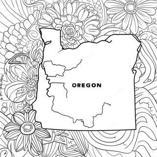 Oregon Stat Karta Målarbild | Oregon målarbild