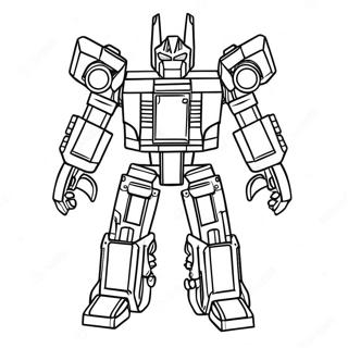 Färgglad Lego Transformer Robot Målarbild | Lego Transformer målarbild
