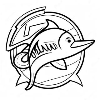 Miami Marlins Logotyp Färgläggningssida | Miami Marlins målarbild
