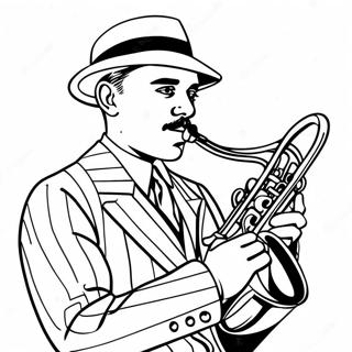 1920-tals Jazzmusiker Färgläggningssida | 1920-talet målarbild