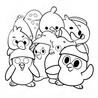 Färgglada Club Penguin Karaktärer Målarbild | Club Penguin målarbild