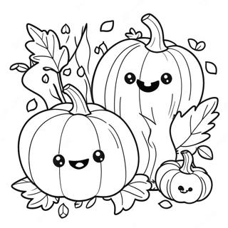 Glad Pumpafamilj Målarbild | Pumpa Bön målarbild