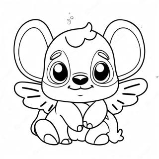 Söt Stitch och Angel Målarbild | Stitch och Angel målarbild