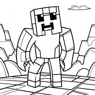 Äventyrlig Minecraft Creeper Målarbild | Cool Minecraft målarbild