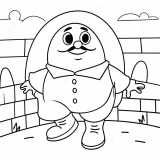 Färgglad Humpty Dumpty Målarbild | Barnsånger målarbild