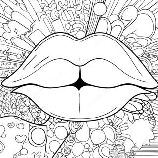 Pop Art Läppar Målarbild | Pop Art Läppar målarbild