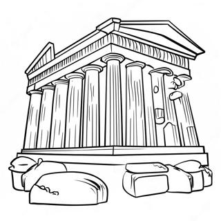 Färgläggningssida med Parthenon | Parthenon målarbild