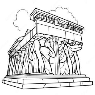 Färgläggningssida med antika Parthenon | Parthenon målarbild