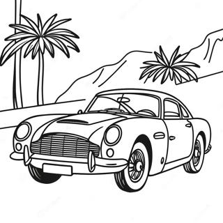Klassisk James Bond Bil Färgläggningssida | James Bond målarbild