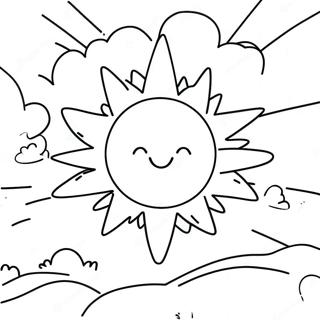 Ljus och Glad Solsken Färgläggningssida | Du är min solstråle målarbild