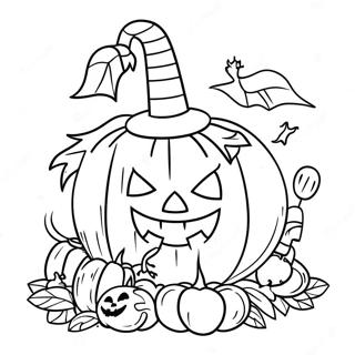 Lego Halloween Pumpa Målarbild | Lego Halloween målarbild
