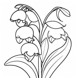 Liljekonvalj Blomma Målarbild | Liljekonvalj målarbild