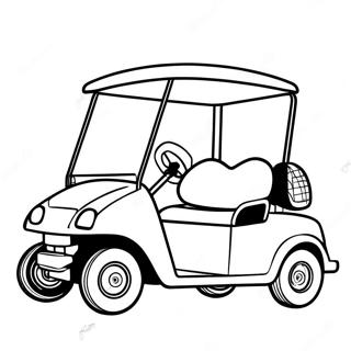 Golfbil färgläggningssida | Golfvagn målarbild