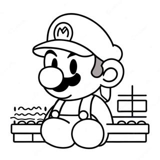 8 Bit Mario Färgläggningssida | 8 Bit Mario målarbild