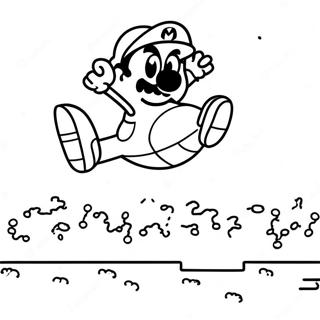 8 Bit Mario Hoppar Över Goomba Färgläggningssida | 8 Bit Mario målarbild