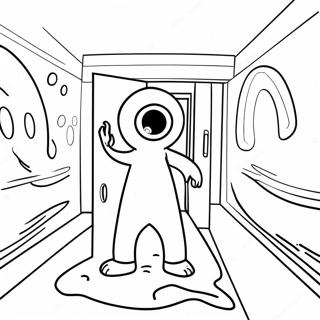 SCP 173 i ett Mörkt Rum Målarbild | SCP 173 målarbild