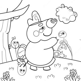 Peppa Pig Påskäggsjakt Målarbild | Peppa Pig Påsk målarbild