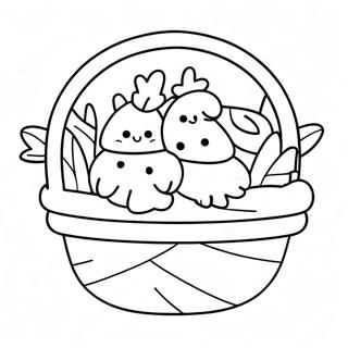 Färgglada Peeps i en Korg Målarbild | Peeps målarbild