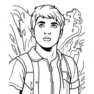 Percy Jackson Färgläggningssida | Percy Jackson målarbild
