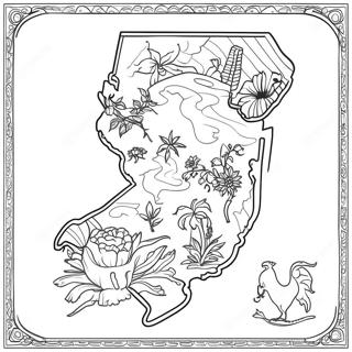 New Jersey Statlig Kontur Målarbild | New Jersey målarbild