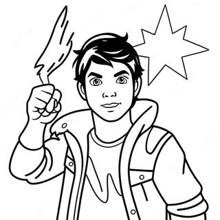 Percy Jackson med Blixtsnabb Färgläggningssida | Percy Jackson målarbild