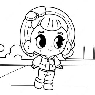 Söt Bulma i avslappnad outfit målarbild | Bulma målarbild