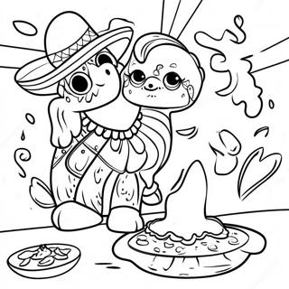 Färgglad Mexikansk Fiesta Målarbild | Mexiko målarbild