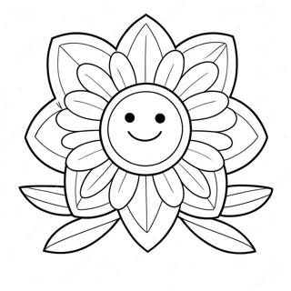 Glad Leende Ansikte Blomma Målarbild | Leende Ansikte Blomma målarbild