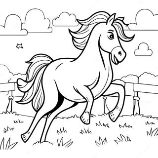 Majestätisk Clydesdale Galopperande Målarbok | Clydesdale målarbild