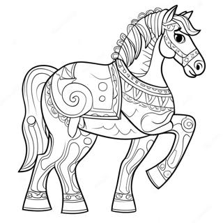 Troja Häst Målarbok | Trojan Horse målarbild