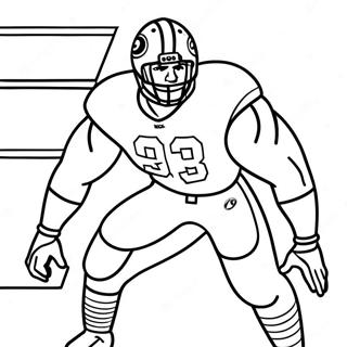 Nick Bosa Action Pose Färgläggningssida | Nick Bosa målarbild