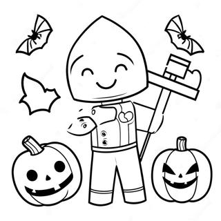 Roblox Halloween Färgläggningssida | Roblox Halloween målarbild