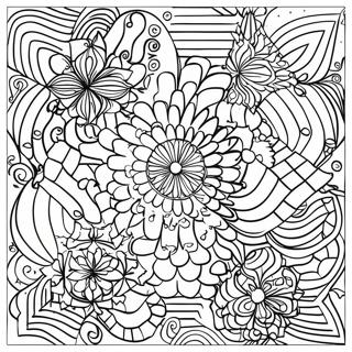 Op Art Geometriska Mönster Färgläggningssida | Op Art målarbild