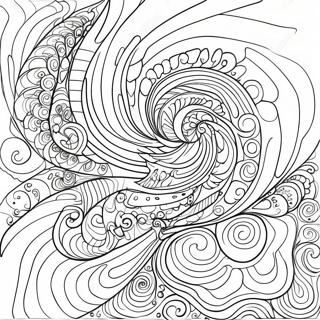 Färgglada Op Art Virvlar Färgläggningssida | Op Art målarbild