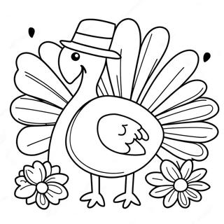 Fantasifull Friendsgiving kalkon färgläggningssida | Vännersgivande målarbild